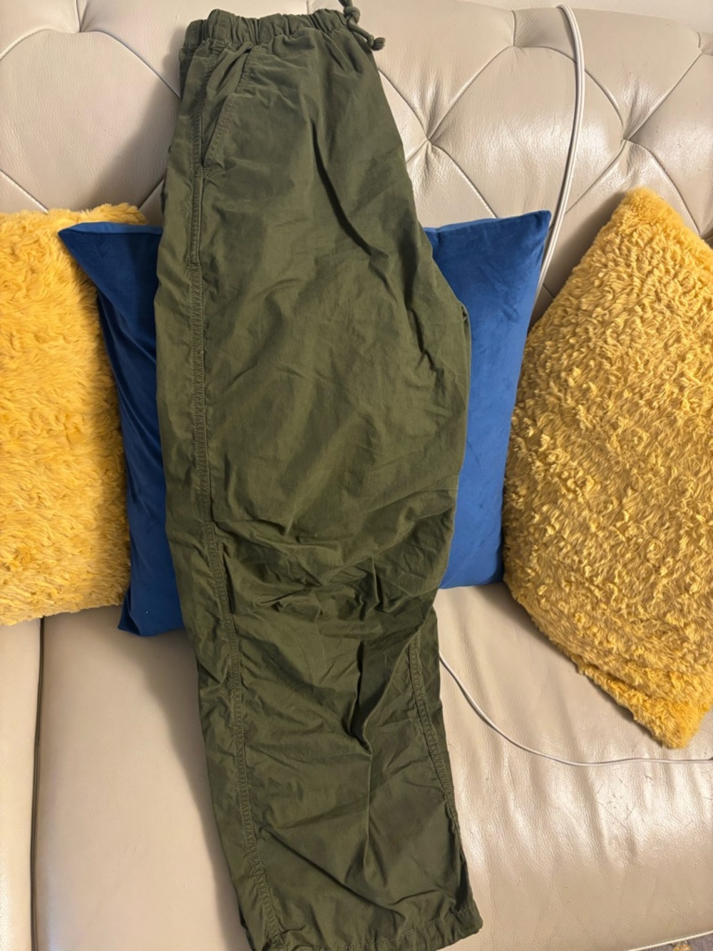 TNA Olive Green Elastic Waist Joggers